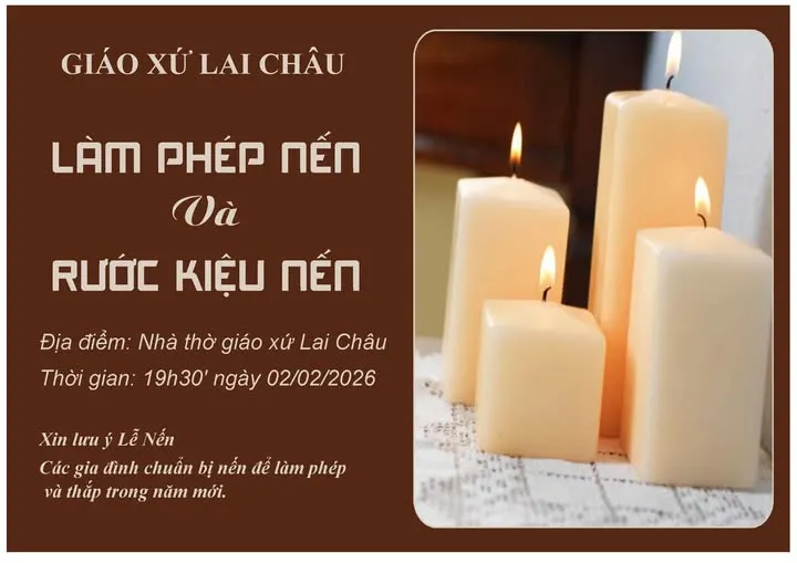 Hình ảnh: Lễ Dâng Chúa Giêsu trong Đền Thờ: làm phép nến và rước nến